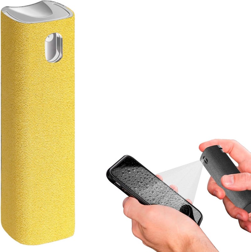 iO CLEAN Mini Screen Cleaner Spray – Finger Proof Screen Cleaner for Smartphones, iPads, MacBooks, Laptops, Car Screens, Touchscreens – 3in1 Mist Cleaner, Microfiber Cloth and Protective Cover -Yellow - Image 1